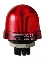 WERMA 817 Series 817.100.55 Mini Installation Beacon Light - PG29 dia. 37mm, 24V DC Flashing Red Colour 