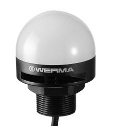 WERMA 240 Series 240.240.55 Panel Mount, LED Multicolour Beacon with Buzzer, Tricolour RGY, 24V DC, with Plug M12