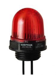 WERMA 230 Series 230.100.54 Micro LED Installation Beacon Light - 12V DC Red Colour