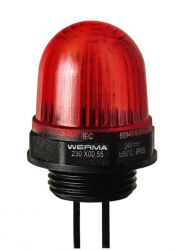 WERMA 230 Series 230.100.55 Micro LED Installation Beacon Light - 24V DC Red Colour