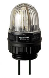 WERMA 231 Series 231.400.54 Micro LED Installation Beacon Light - 12V DC Clear Colour