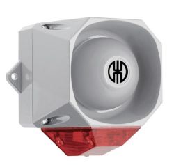 WERMA 439 Series 439.110.55 Heavy Duty Xenon Flash With 105dB Sounder, 9-60V DC Grey Housing, Red Flash Light 