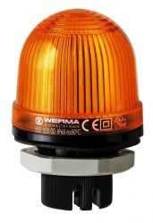 WERMA 800 Series 800.300.00 Mini Installation Beacon Light - PG29 dia. 37mm, 12V - 230V Permanent Yellow Colour 