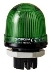 WERMA 801 Series 801.200.75 Mini LED Installation Beacon Light - PG29 dia. 37mm, 24V AC/DC, Green Colour