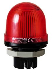 WERMA 802 Series 802.100.55 Mini Installation Beacon Light - PG29 dia. 37mm, 24V DC Xenon Red Colour 