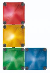 WERMA 853 Series 853.300.54 Square Shaped Beacon Light - 12V DC, LED Permanent Signal Light, Yellow Colour 