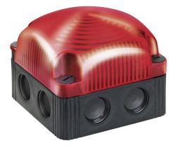 WERMA 853 Series 853.100.55 Square Shaped Beacon Light - 24V DC, LED Permanent Signal Light, Red Colour 