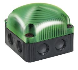 WERMA 853 Series 853.200.66 Square Shaped Beacon Light - 48V AC, LED Permanent Signal Light, Green Colour 