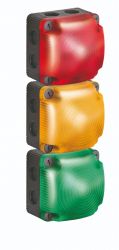 WERMA 853 Series 853.220.54 Square Shaped Beacon Light - 12V DC, LED EVS (Enhanced Visiblilty) Signal Light, Green Colour 