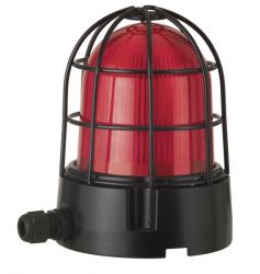 WERMA 839 Series 839.100.55 Heavy Duty Beacon Light With Integral Wire Guard - LED Permanent, 12-50V DC, Red Colour