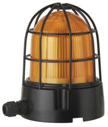 WERMA 839 Series 839.300.55 Heavy Duty Beacon Light With Integral Wire Guard - LED Permanent, 12-50V DC, Yellow Colour