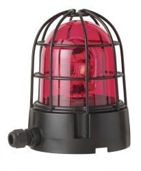 WERMA 839 Series 839.160.78 Heavy Duty Beacon Light With Integral Wire Guard - Rotating Mirror, 115V AC/DC, 230V AC/DC, Red Colour