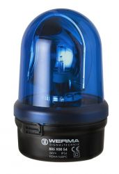 WERMA 885 Series 885.500.54 Midi Beacon Light - 12V DC, Rotating Mirror, Base/Bracket Mounting, Blue Colour 