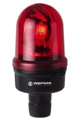 WERMA 885 Series 885.110.78 Midi Beacon Light - 24V AC/DC, Rotating Mirror, Tube Mounting, Red Colour 