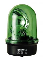 WERMA 883 Series 883.200.68 Maxi Beacon Light - 230V AC, Rotating Mirror, Green Colour 