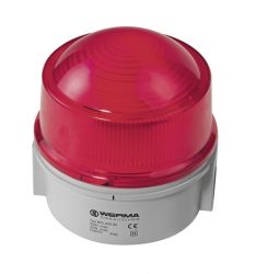 WERMA 895 Series 895.100.00 Permanent Round Beacon Light - 12-230V AC/DC, Red Colour