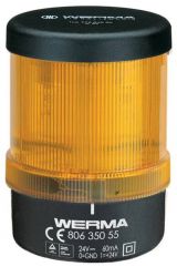 WERMA 806 Series 806.350.55 Monitorable LED Permanent Beacon Light - 24V DC, Yellow Colour 