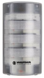 WERMA FlatSIGN 691.100.55 Pre-assembled 24V Signal Tower Light with Transparent Housing (without audible signal)