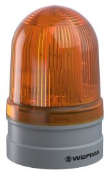 WERMA EvoSIGNAL Midi 261.320.70 Beacon Light - 12/24V AC/DC, Twin Flash, Yellow Colour (Additional Mounting Adapter Needed)