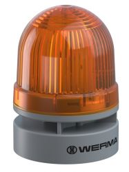 WERMA EvoSignal 460.320.74 Yellow Twin Flash Beacon with Sounder, 12V AC/DC (Additional Mounting Adapter Needed)