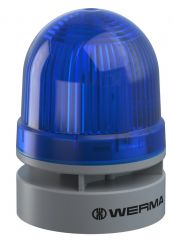 WERMA EvoSignal 460.510.74 Blue Twin Light Beacon with Sounder, 12V AC/DC (Additional Mounting Adapter Needed)