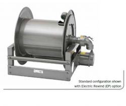 HANNAY REELS A8226-33-34 Compressed Air Motor Rewind Suction & Discharge Hose Reels To Handle 1-1/2